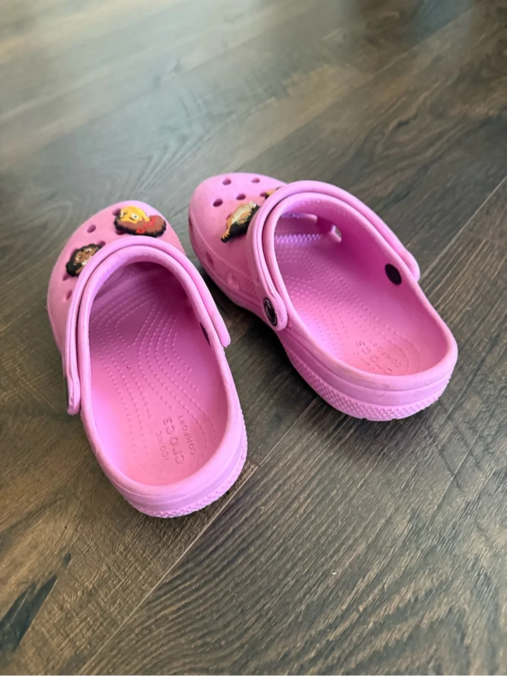CROCS Kids Classic Clog in Bright Pink with Character Jibbitz